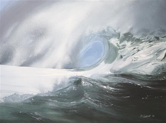 Peter Westcott, oil on canvas board, Wave study, signed and dated 96 90 x 121cm